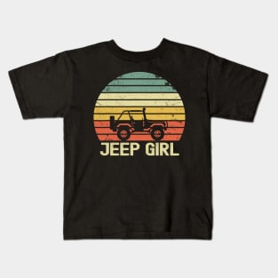 Jeep Girl Vintage Jeep Kids T-Shirt